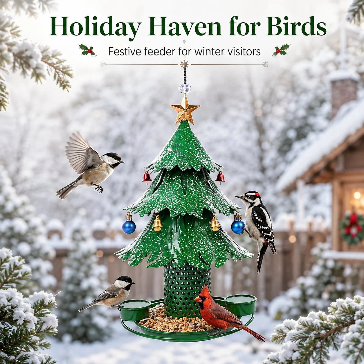 🥰New Hot Sales - 49% OFF🎄 Christmas Tree Bird Feeder🐦Festive Garden Decor for Bird Lovers ✨
