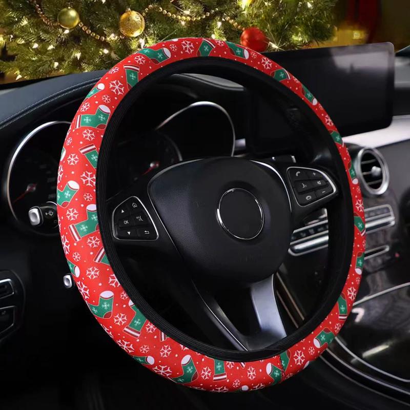 Cute Cat Pet-Themed Pattern, Single-Pack Car Steering Wheel Cover, Comfortable Grip 🐱