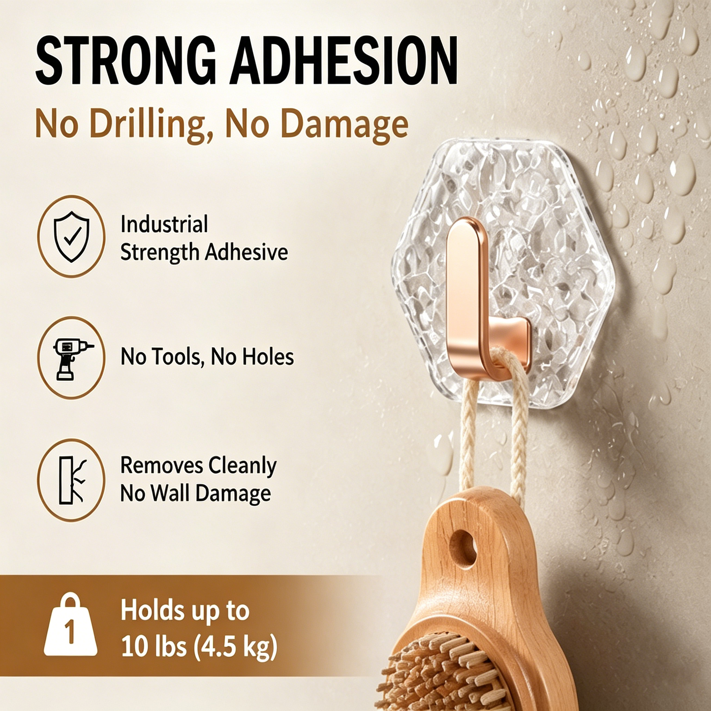 10PCS Modern Hexagon Adhesive Hooks