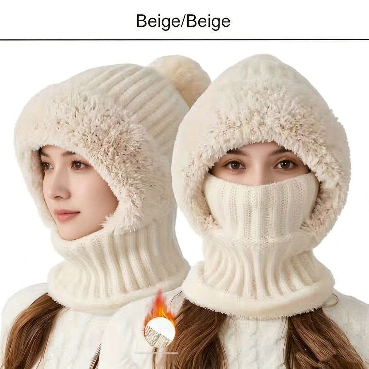 Girls' 3-in-1 Fleece Winter Balaclava - Keep Warm Face Covers & Mask with Hat 🧶