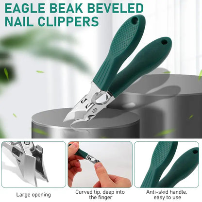 Eagle Beak Beveled Nail Clippers | Premium 3-Piece Grooming Kit ✂️🛡️