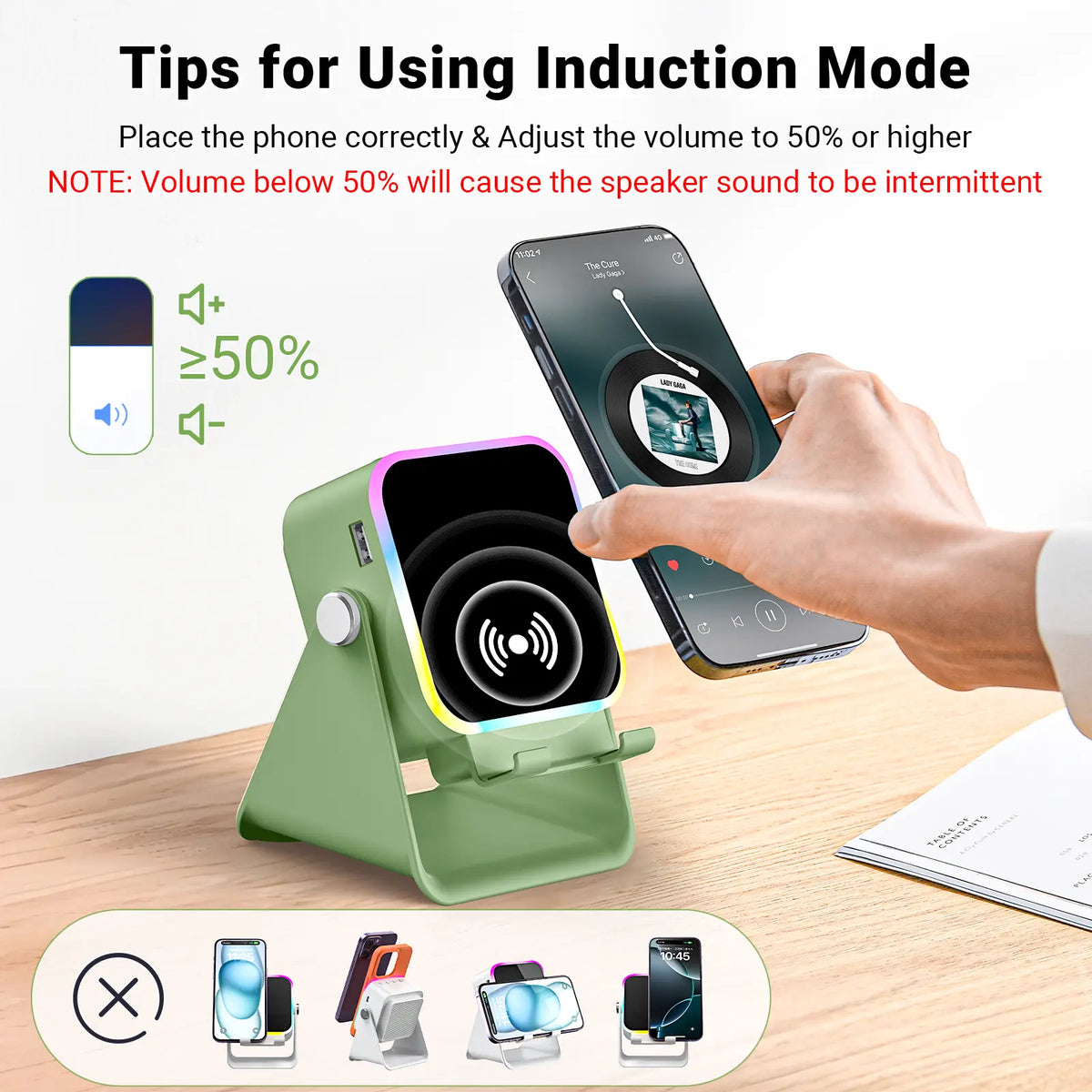 📱PUTARE Wireless Induction Audio Speaker Stand