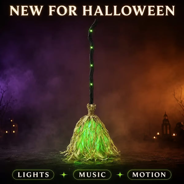 🎃Halloween Sale🎃Animated Witch Broom – Lights, Music & Motion – The Life of the Party