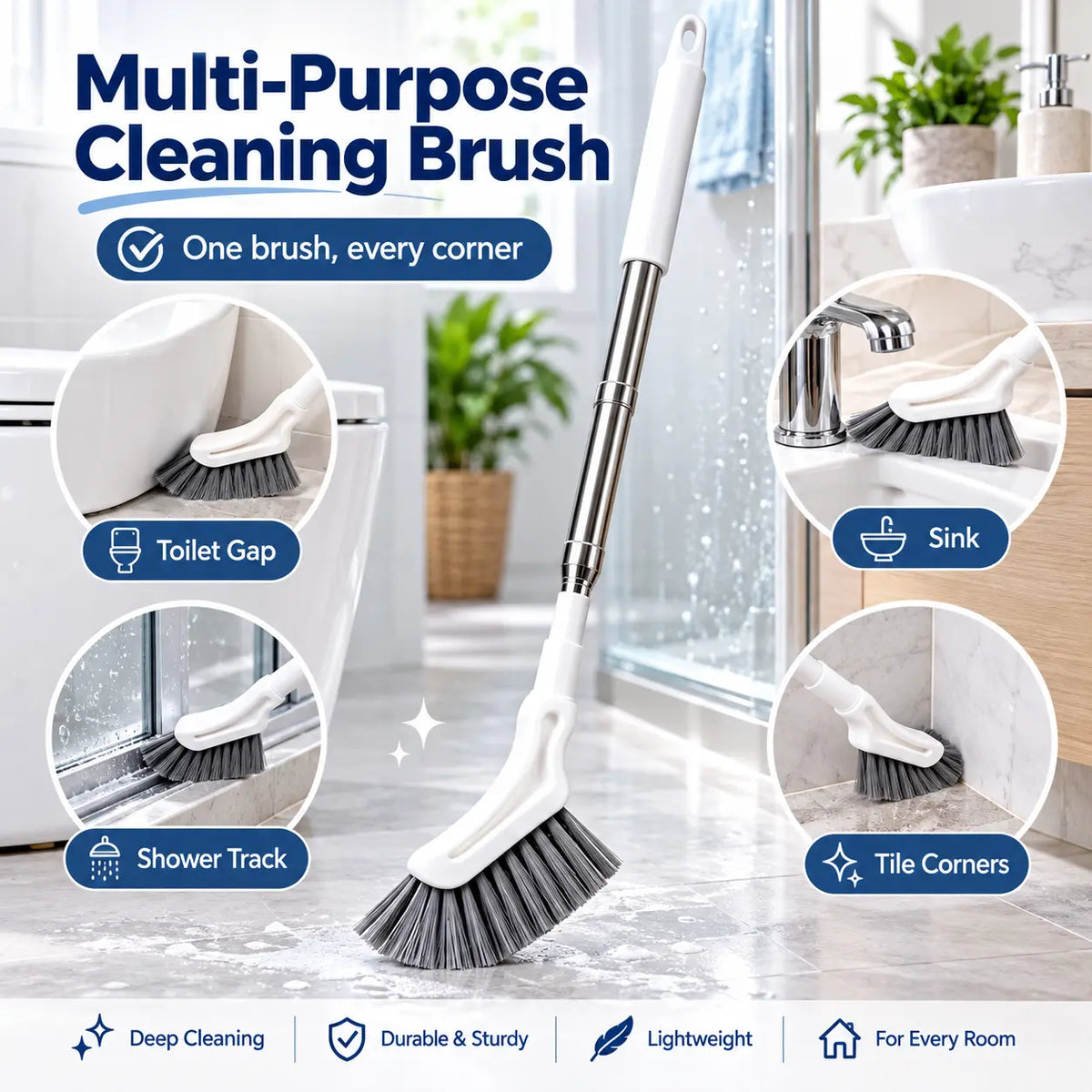 Adjustable Length Stainless Steel Telescopic Long Handle Crevice Cleaning Brush 🧹