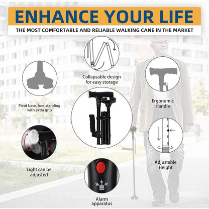 Collapsible Dual Grip Travel Cane
