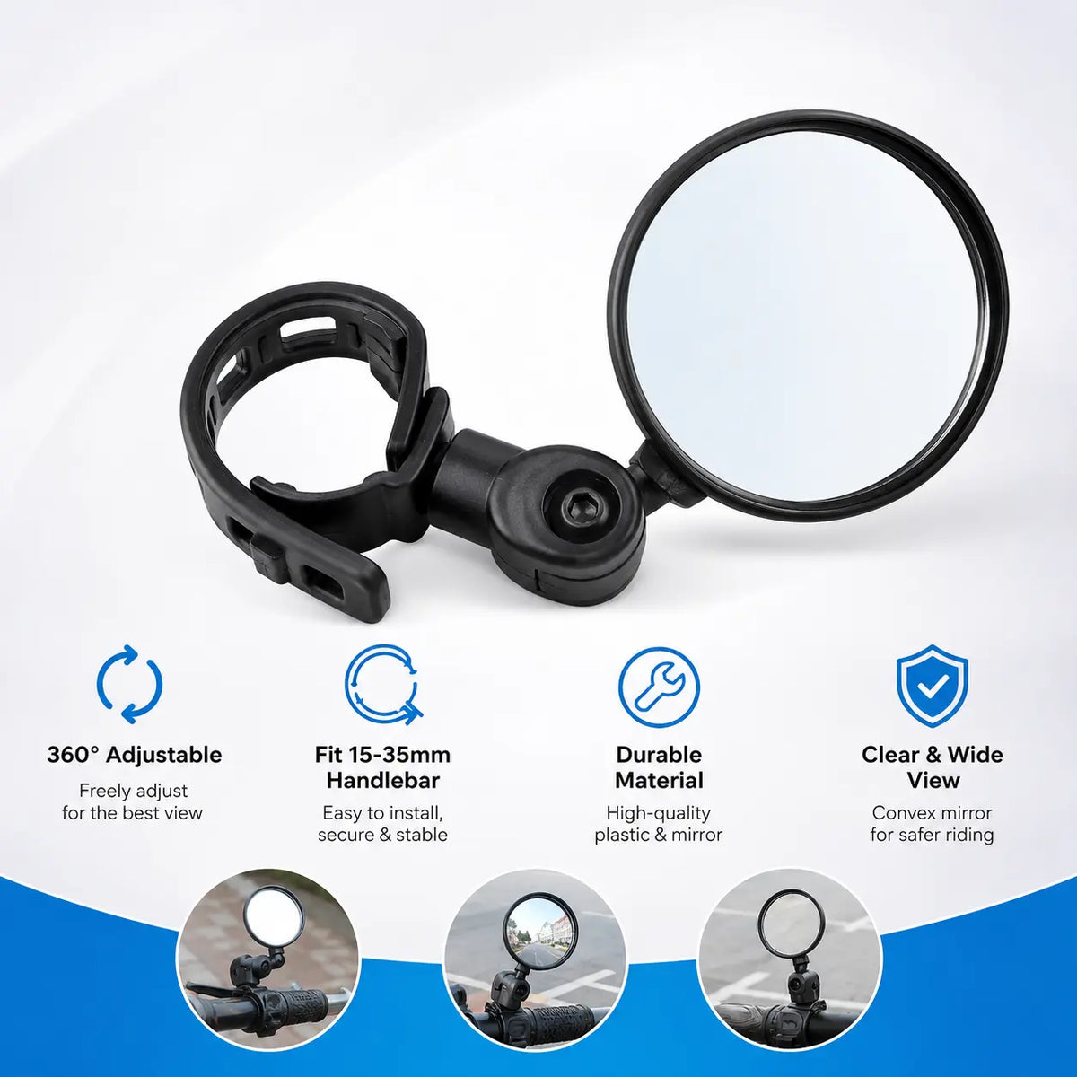 2 Counts, Bicycle Handlebar Convex Rearview Mirror🚲