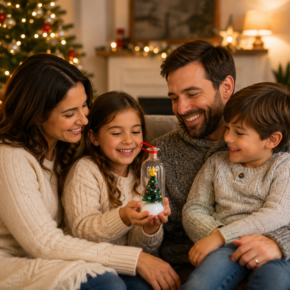 🎄 Recordable Christmas Tree In Bottle Ornament | Voice Message Keepsake Giftcordable Message in a Bottle