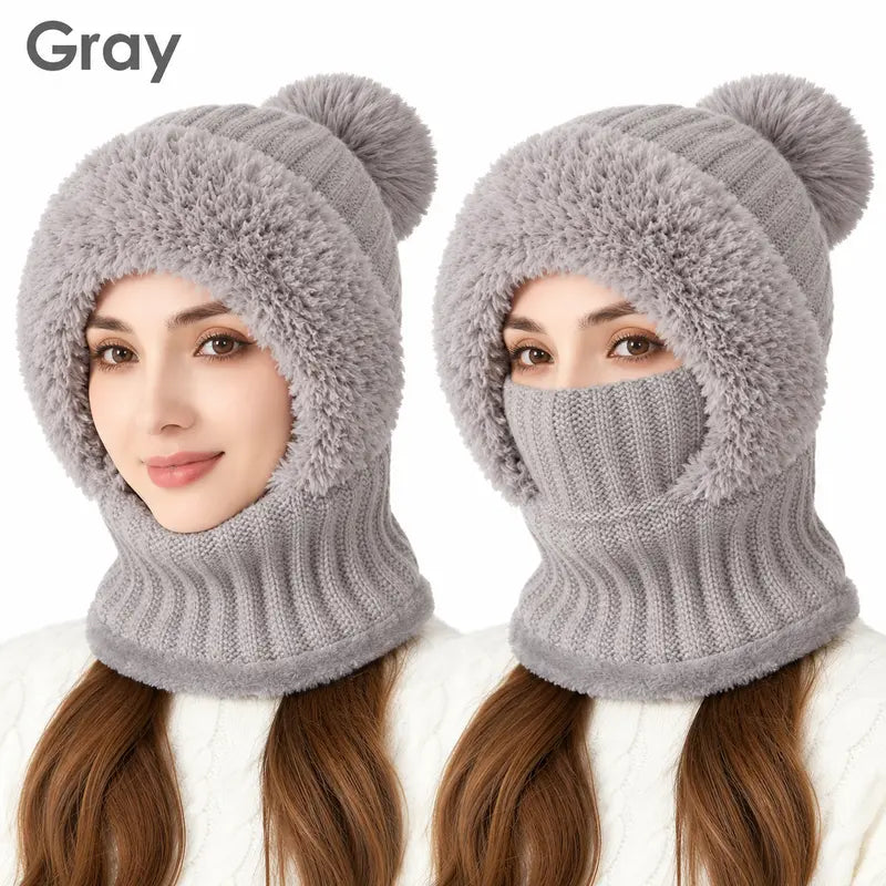 Girls' 3-in-1 Fleece Winter Balaclava - Keep Warm Face Covers & Mask with Hat 🧶