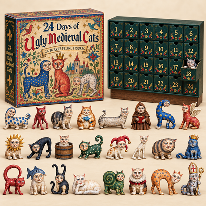 🔥 24 Days of Ugly Medieval Cats – Hilariously Weird Cat Advent Calendar 2026💕