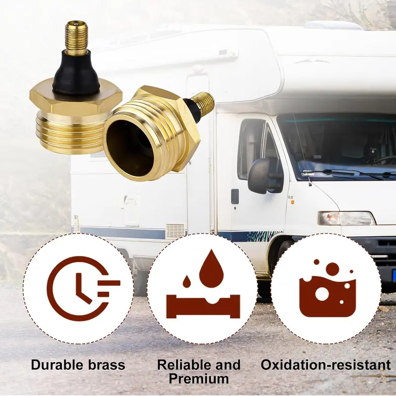 NEW ARRIVAL-2-Pcs Brass RV Blow Out Plugs with Drain Valve