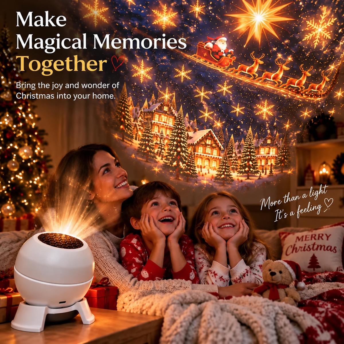🎅 Turn Any Room Into a Christmas Wonderland – Holiday Projection Night Light