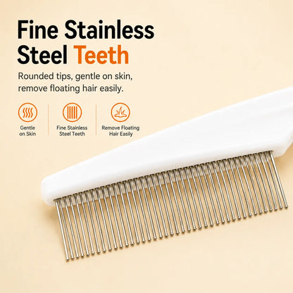 2 Pcs Pet Face Comb Set for Cats & Dogs, Fine Tooth Stainless Steel Grooming Comb🐱🪮