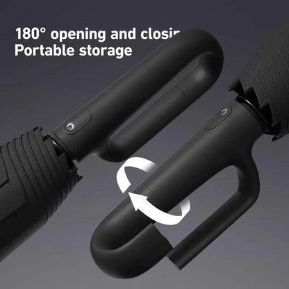 Automatic Folding Umbrella, Portable Rain Umbrella with Loop Buckle ☔