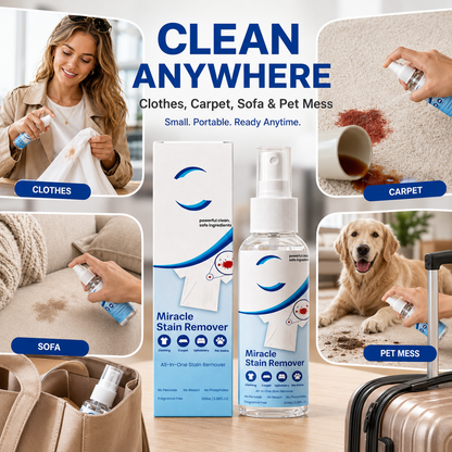 🌟Miracle Stain Remover-Portable Designs🧼Suitable for emergency use at home and in formal settings🎁Free towels