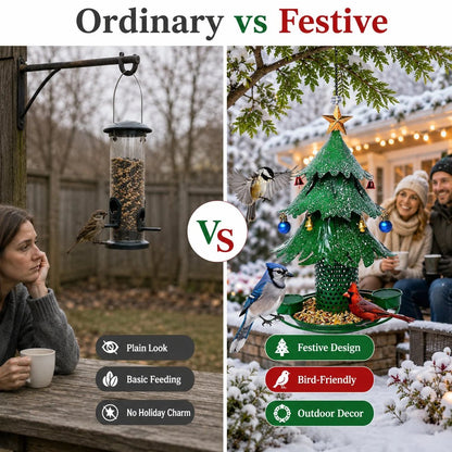 🥰New Hot Sales - 49% OFF🎄 Christmas Tree Bird Feeder🐦Festive Garden Decor for Bird Lovers ✨