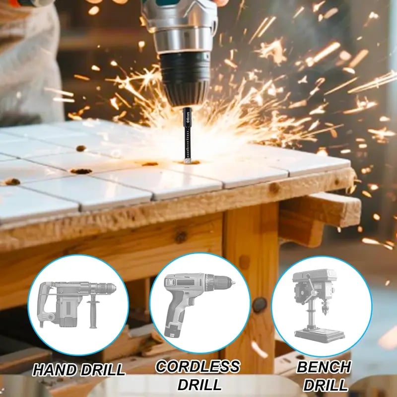 🔥49% OFF | 6Pcs Dry Diamond Drill Bit Set 🛠 Hex Shank Brazed Hole Saw for Tile, Glass & Granite