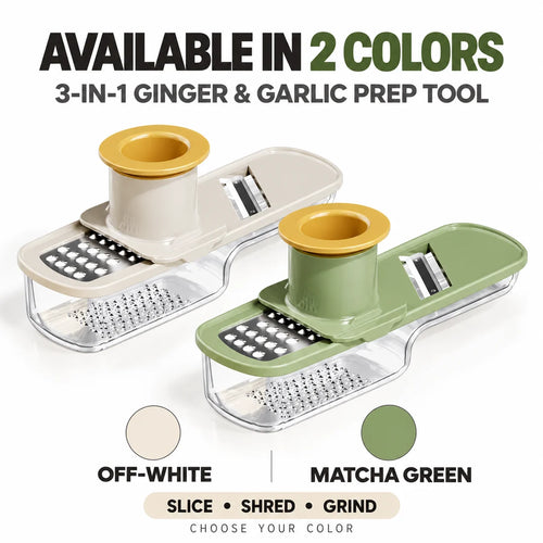 ✨3-in-1 Ginger & Garlic Slicer, Grater & Grinder – Fast, Safe Meal Prep🧄