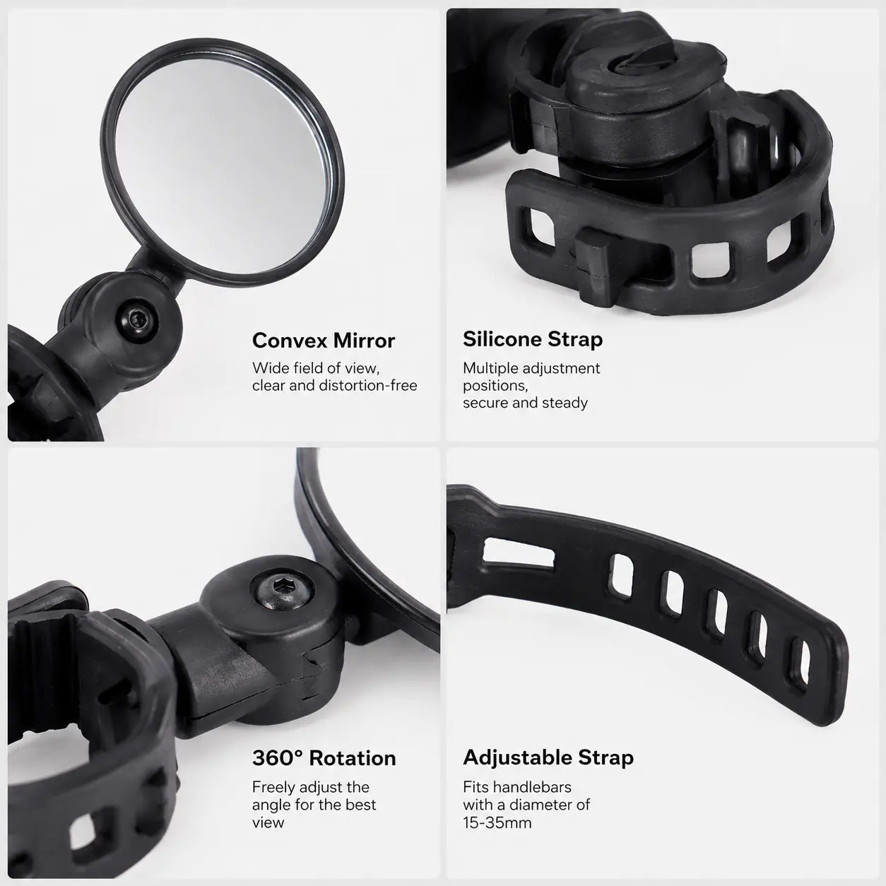 2 Counts, Bicycle Handlebar Convex Rearview Mirror🚲