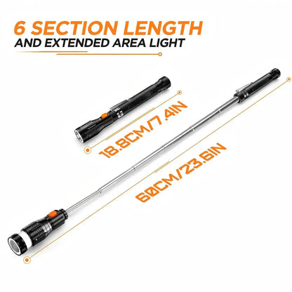 Extendable Magnetic Pickup Tool with LED Flashlight – Telescoping Gadget Gift for Men
