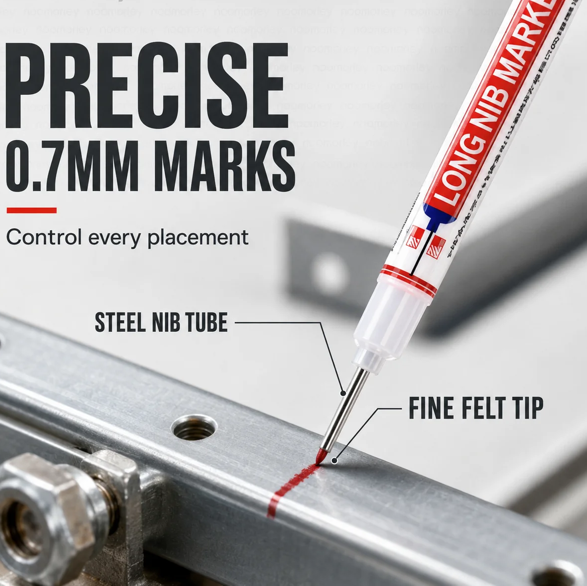 Deep Hole Marker Pen – Long 20mm Tip Waterproof Quick-Dry Marker for Wood, Metal & Hard-to-Reach Areas