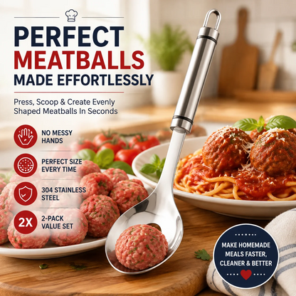 Stainless Steel Meatball Maker Spoon, Non‑Stick Meat Ball Extrusion Scoop 🍲
