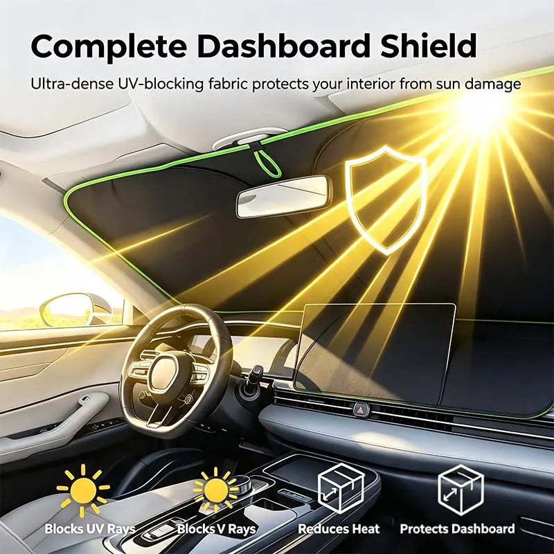2026 New Portable Heat-Insulating Vehicle Sunshade, Upgraded Thickened Front Window Sun Shade☀️🚗