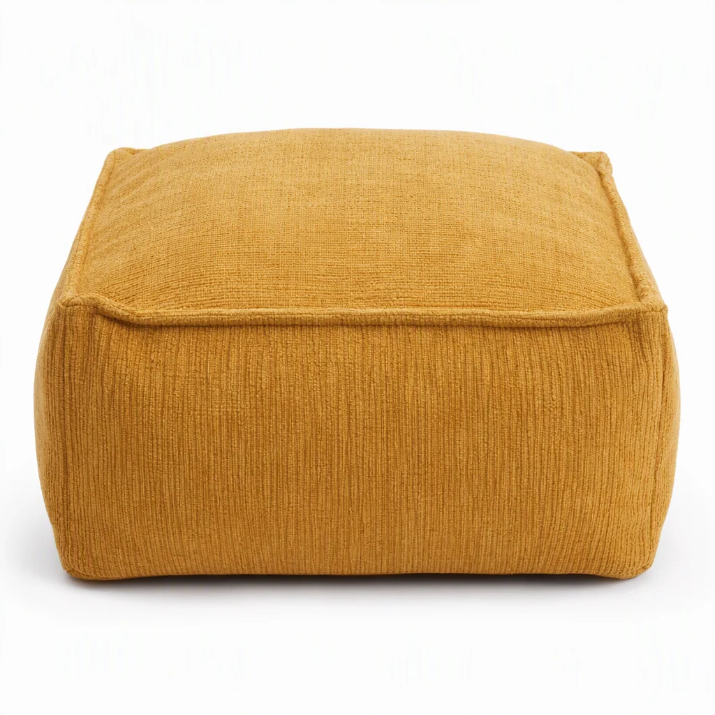 CozySpace Fill-Your-Own Storage Ottoman Cover – Square Pouf Footrest with Wide Zipper, Hidden Blanket & Clothing Storage, 10 Stylish Designs
