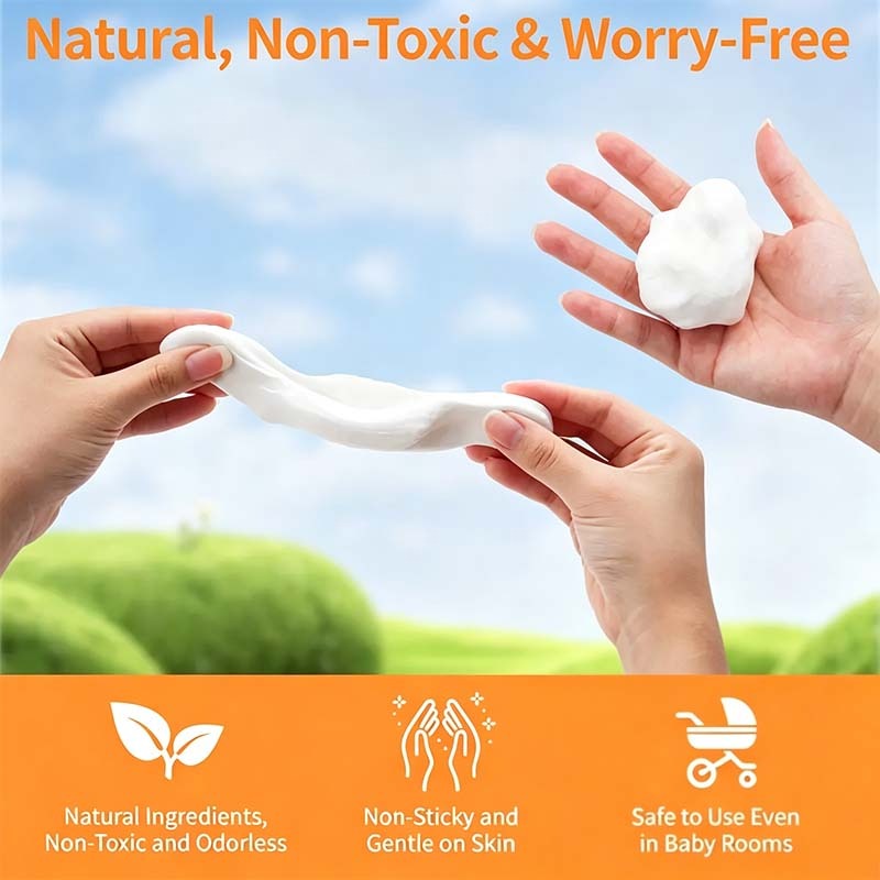 Flexible sealing clay applied by hand around household gaps