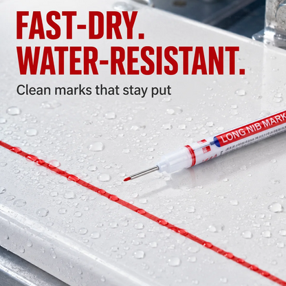 Deep Hole Marker Pen – Long 20mm Tip Waterproof Quick-Dry Marker for Wood, Metal & Hard-to-Reach Areas