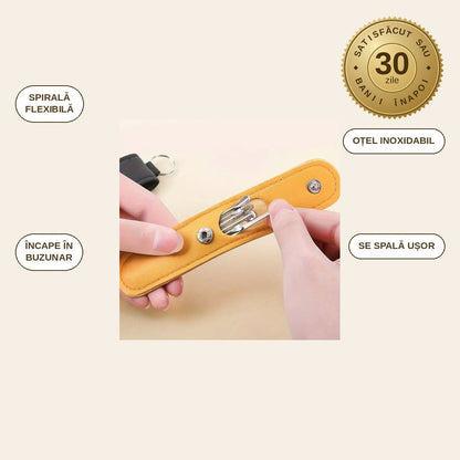 Set curățare urechi din inox – 6 instrumente, cu etui