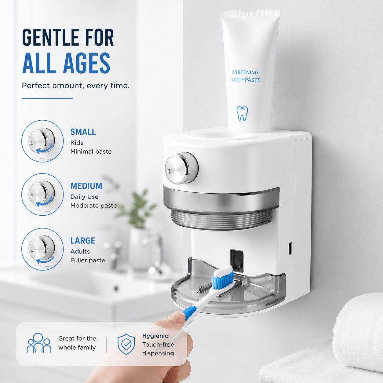 Automatic Toothpaste Dispenser - Touchless, Wall-Mounted