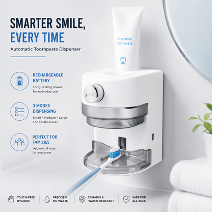 Automatic Toothpaste Dispenser - Touchless, Wall-Mounted