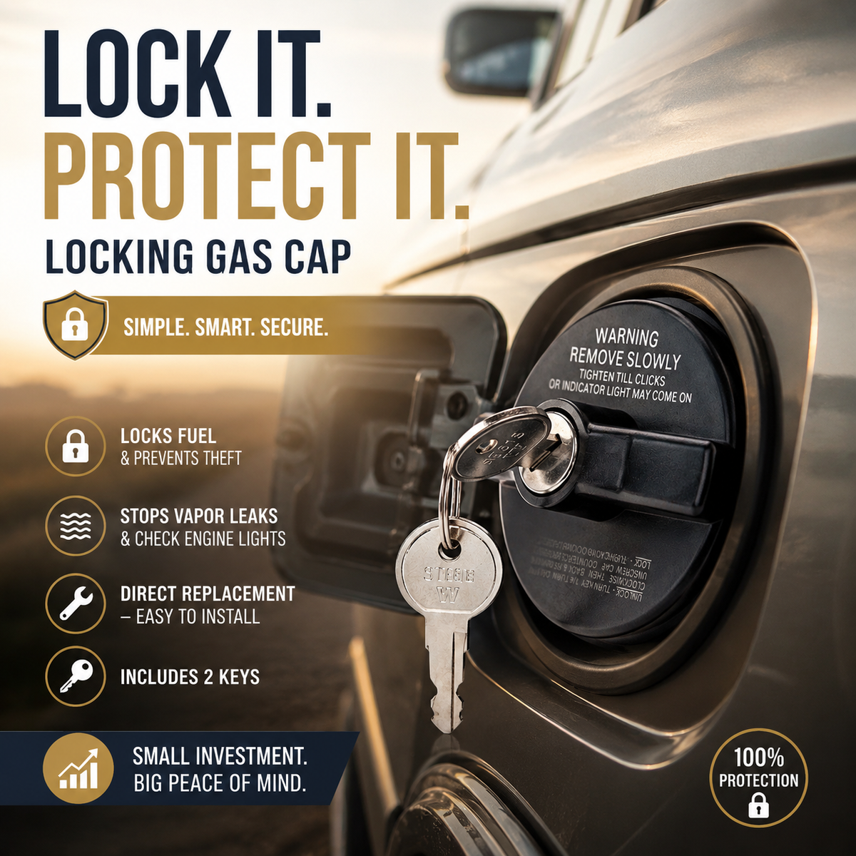 🔒 Locking Fuel Tank Cap – Added Security for Your Vehicle