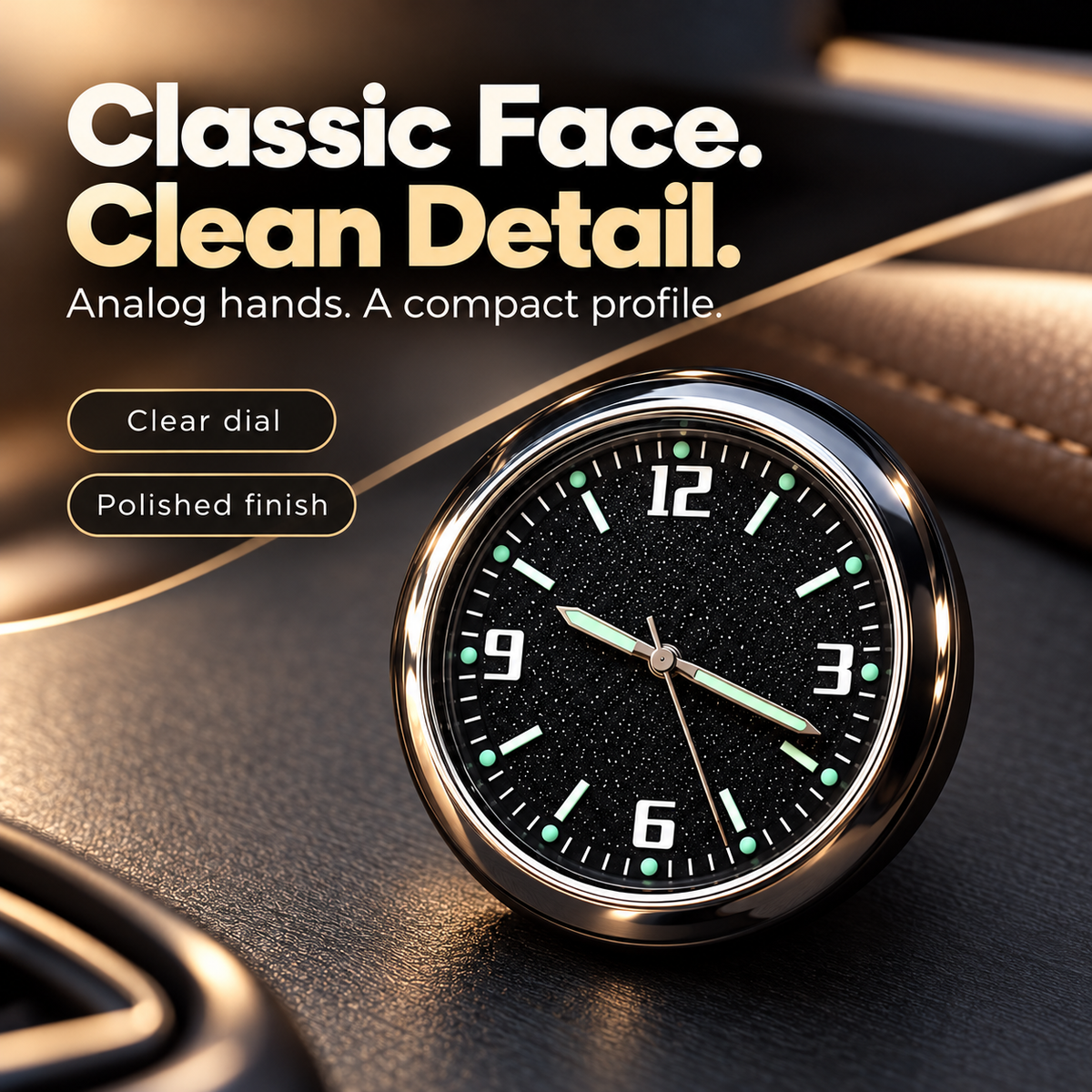 🕒 2 PACK-Mini Stick-On Car Dashboard Clock