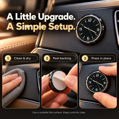 🕒 2 PACK-Mini Stick-On Car Dashboard Clock