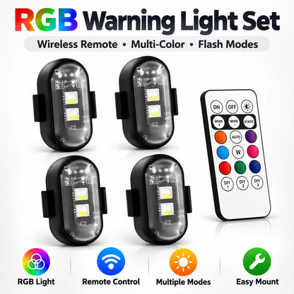 🌈Multifunctional RGB LED Wireless Remote-Controlled Flashing Warning Light