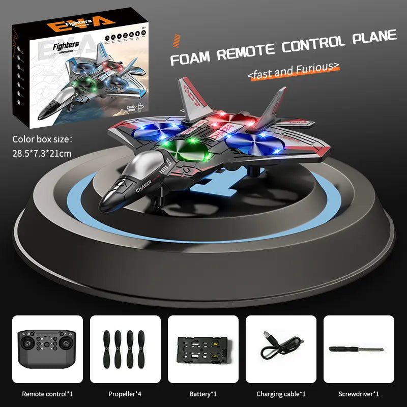 2.4G Remote Control Stunt Fighter Plane, Beginner Friendly RC Drone Aircraft With Headless Mode✈️