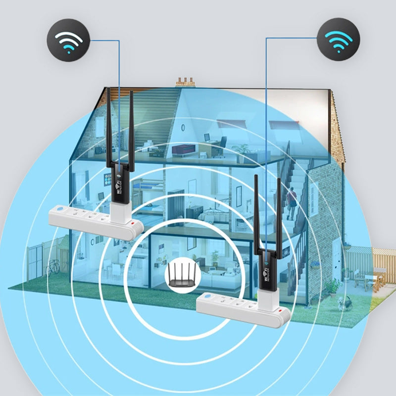 USB Wi-Fi Signal Booster - Dual Antenna & 2.4 GHz