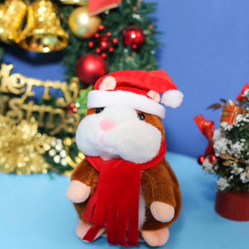 🐹💝70% OFF!!!-Ready for Christmas!🎄🎁Talking Hamster Plush – repeats whatever you say, auto head-shaking, hilarious fun for kids & adults