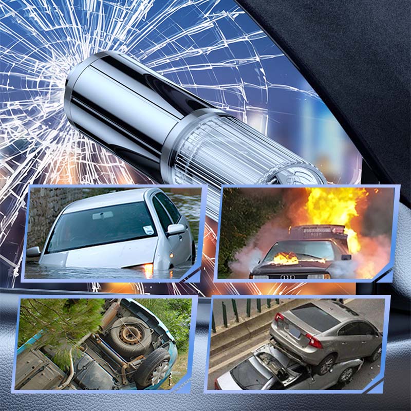🚙50% OFF NOW! Emergency Car Window Breaker Seatbelt Cutter Tool – Portable 2 in 1 Car Escape Tool, Safety Emergency Hammer for Vehicle Accident Rescue