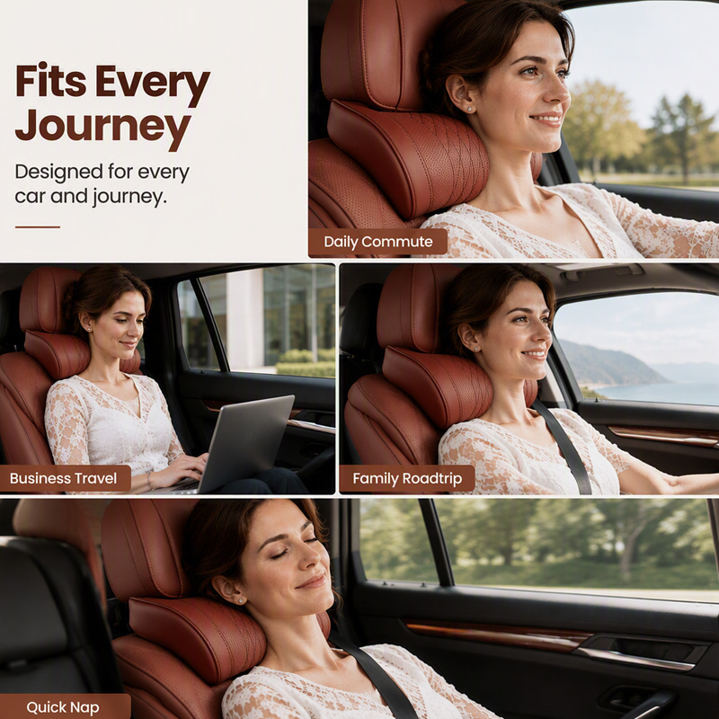 Ergonomic Memory Foam Car Headrest Neck Pillow