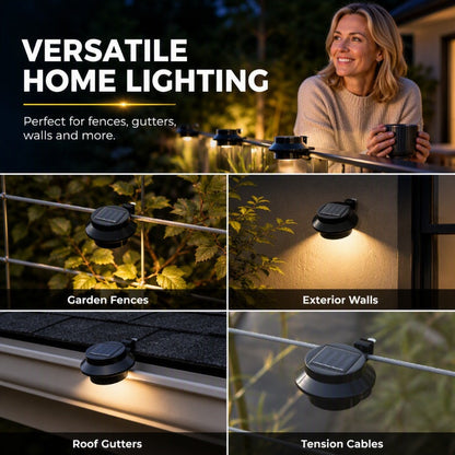 ☀️ Solar LED Gutter Light – Outdoor Fence & Wall Accent Lamp 🌙