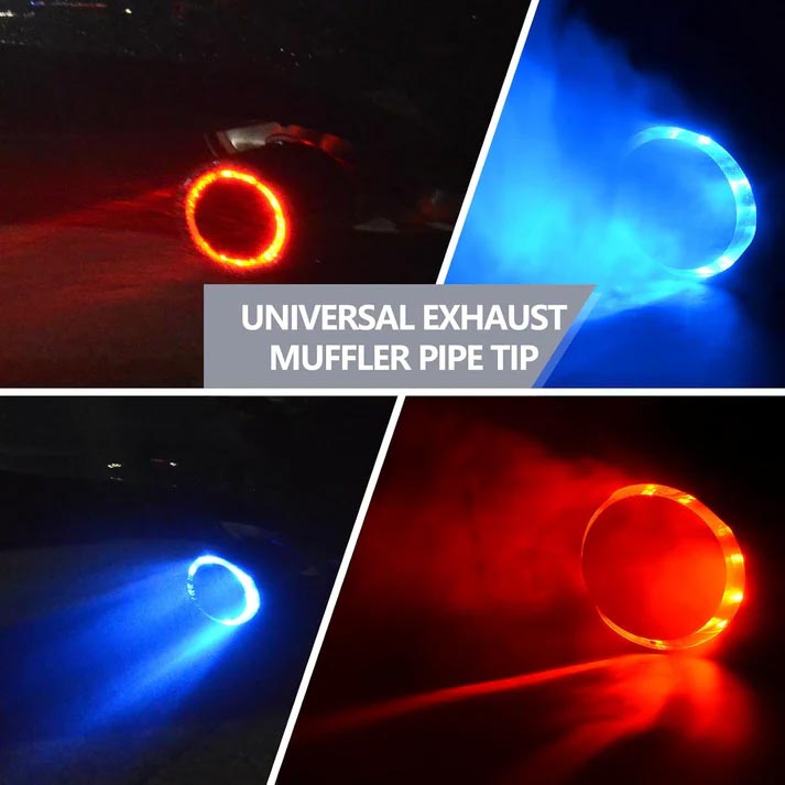 🔵 Universal LED Carbon Fiber Exhaust Pipe Light for Cars