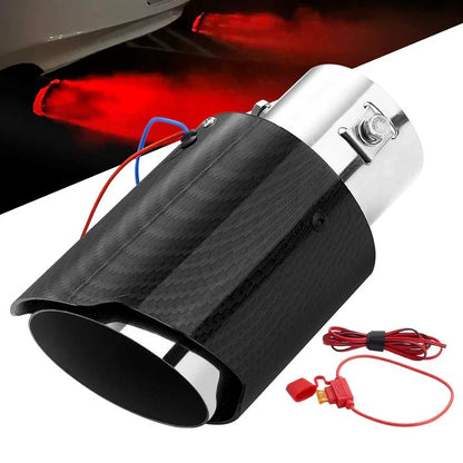 🔵 Universal LED Carbon Fiber Exhaust Pipe Light for Cars