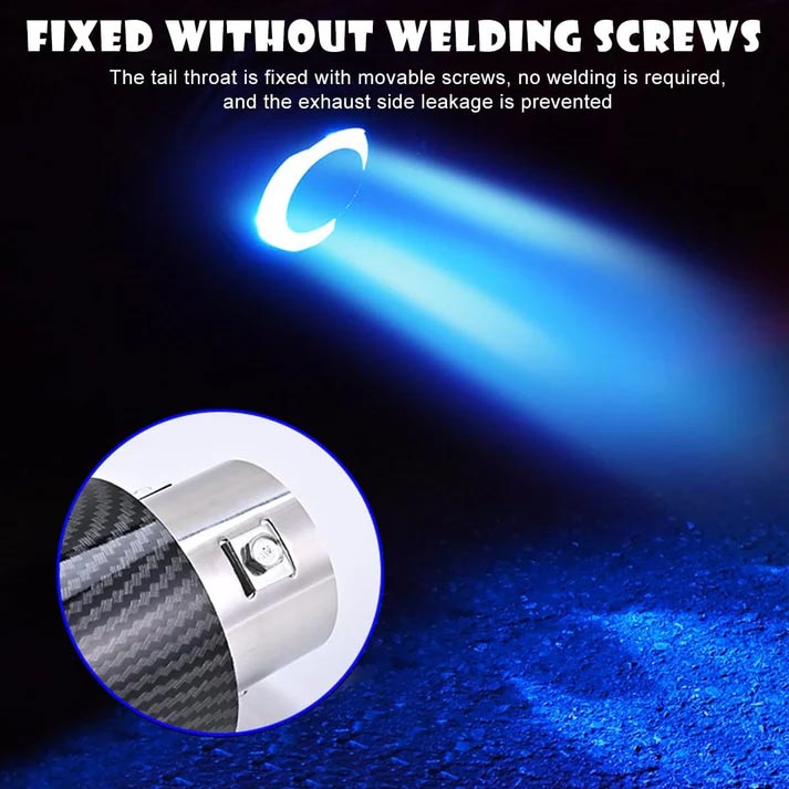 🔵 Universal LED Carbon Fiber Exhaust Pipe Light for Cars