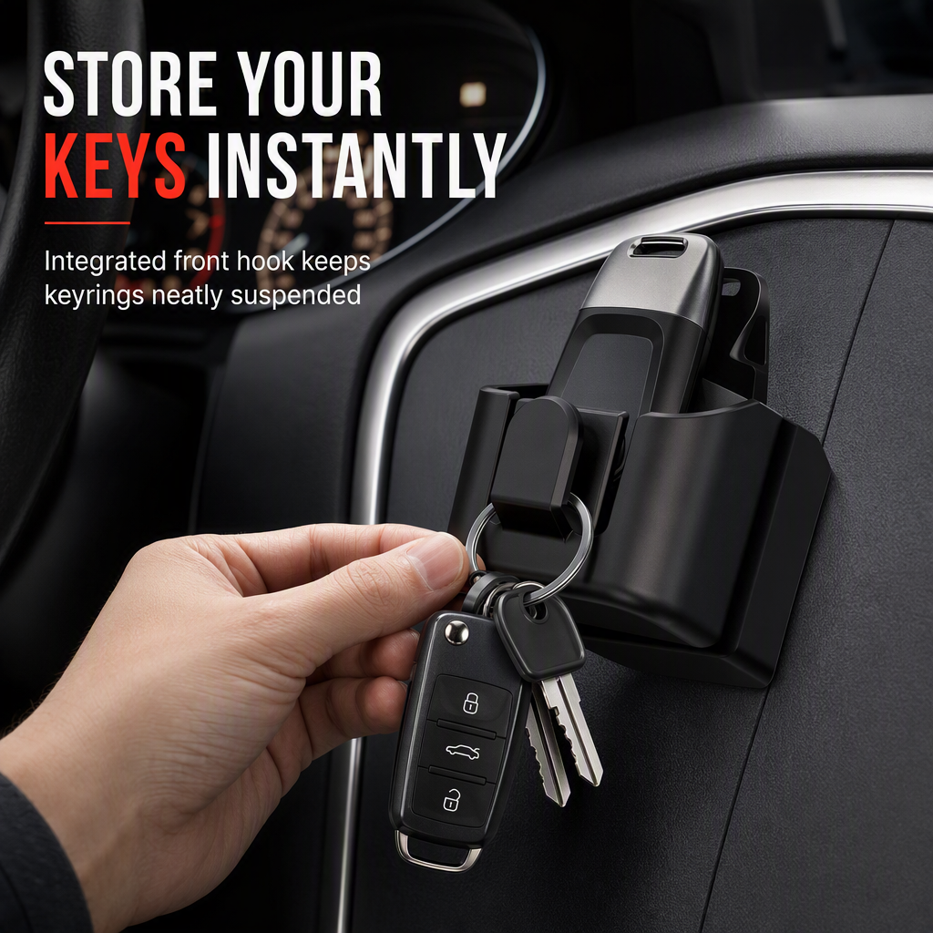 🥳 Best Seller 🥳💞 Buy 1 Get 1 Free! Car Key Fob Holder with Hook