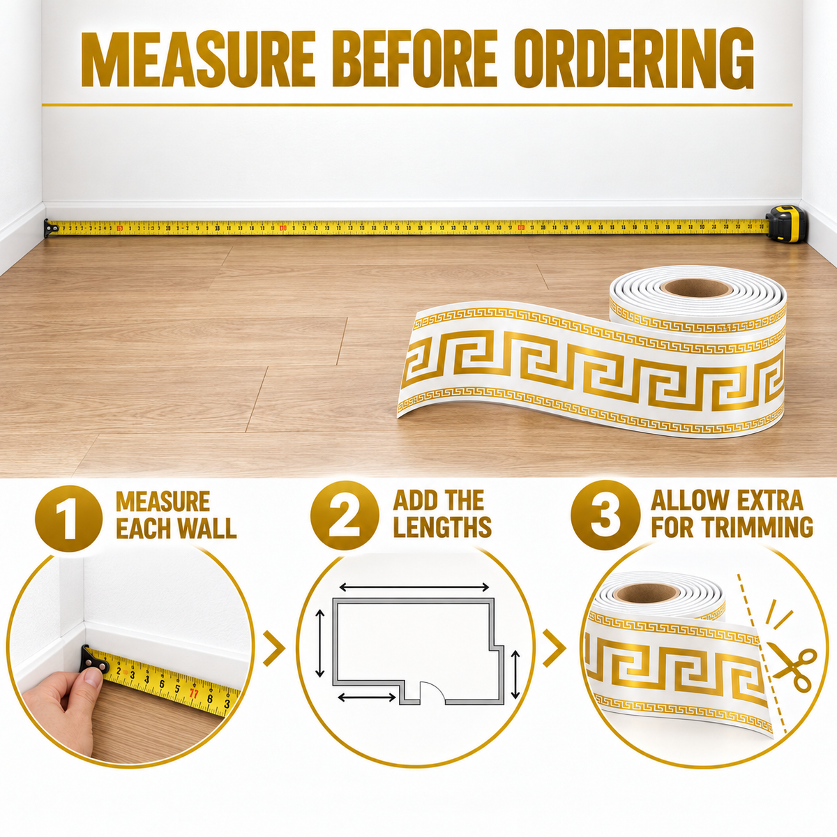 📢📢50% OFF !! ⏰Self-Adhesive Skirting Board Border Sticker