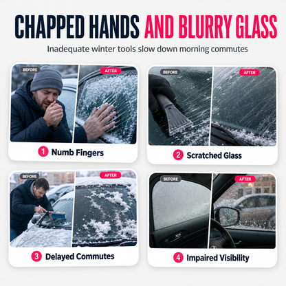 ❄️ Portable Car Snow Remover & Windshield Ice Scraper Tool 🚗