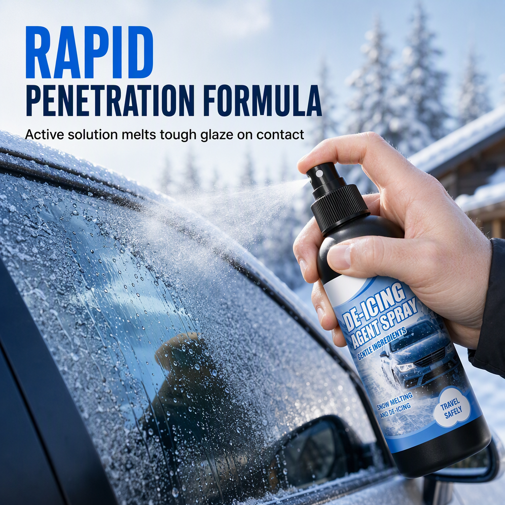 ❄️ Windshield De-Icer Spray – Fast Frost Remover for Winter Driving