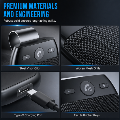 ⏳Time-Limited Special ⏰🚗SP11 Car Sun Visor Bluetooth Hands Free Speakerphone with Vibration Activated Auto Power On A2DP Support and Caller ID Voice Prompt
